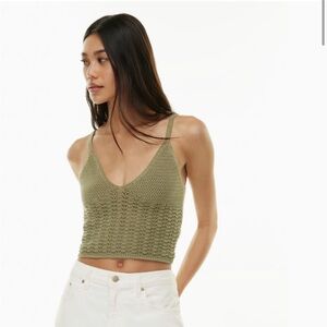 Aritzia Wilfred Evie Top Bosana Green